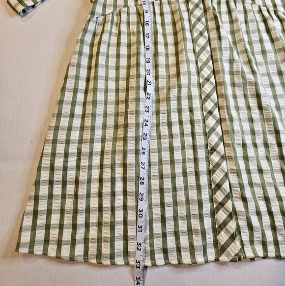 Tuckernut Sage Seersucker Gingham Royal Shirt Dress XS Mini - Picture 6 of 7
